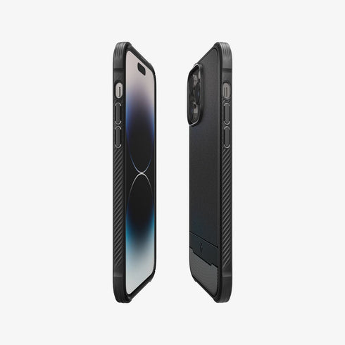 ACS04812 - iPhone 14 Pro Max Case Rugged Armor (MagFit) in matte black showing the back